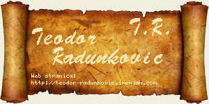 Teodor Radunković vizit kartica